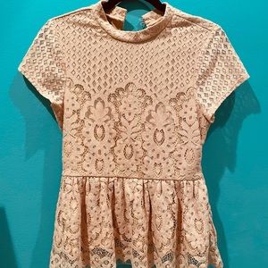 soft pink lace blouse